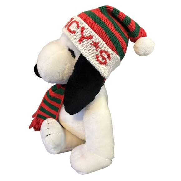 Vintage 21" Macys Snoopy Plush With Holiday Hat & Scarf - Picture 2 of 4